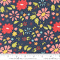 Delightfully Yours Navy Cotton Wideback Fabric Per Yard