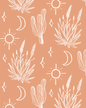 Desert Sky Wallpaper, terra cotta and white