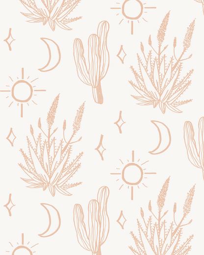 Desert Sky Wallpaper, white and clay
