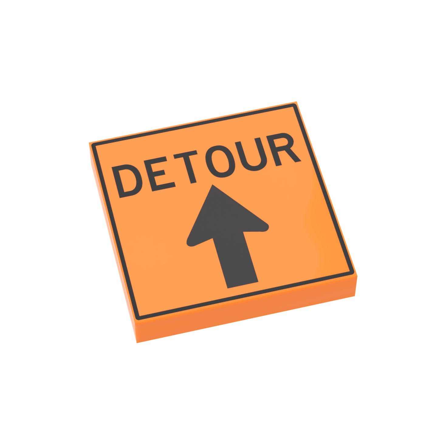 "Detour" Construction Sign (Straight) - Custom Printed - Made Using LEGO® Parts