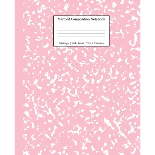 Marbled Composition Notebook: Pink Marble Wide Ruled Paper Subject Book - Paperback