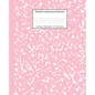 Marbled Composition Notebook: Pink Marble Wide Ruled Paper Subject Book - Paperback