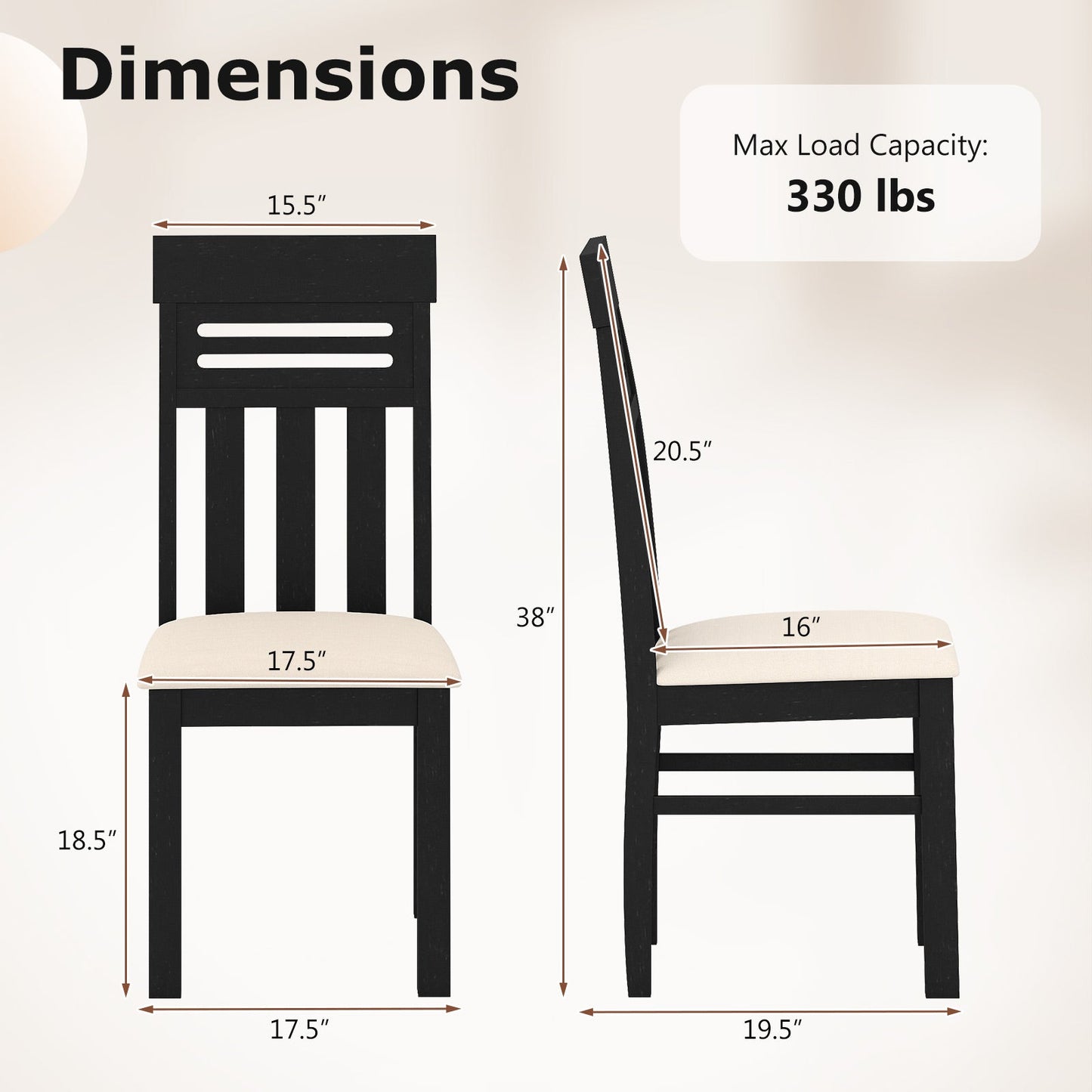 Dining Chairs High Back Dining Room Chairs Set of 2