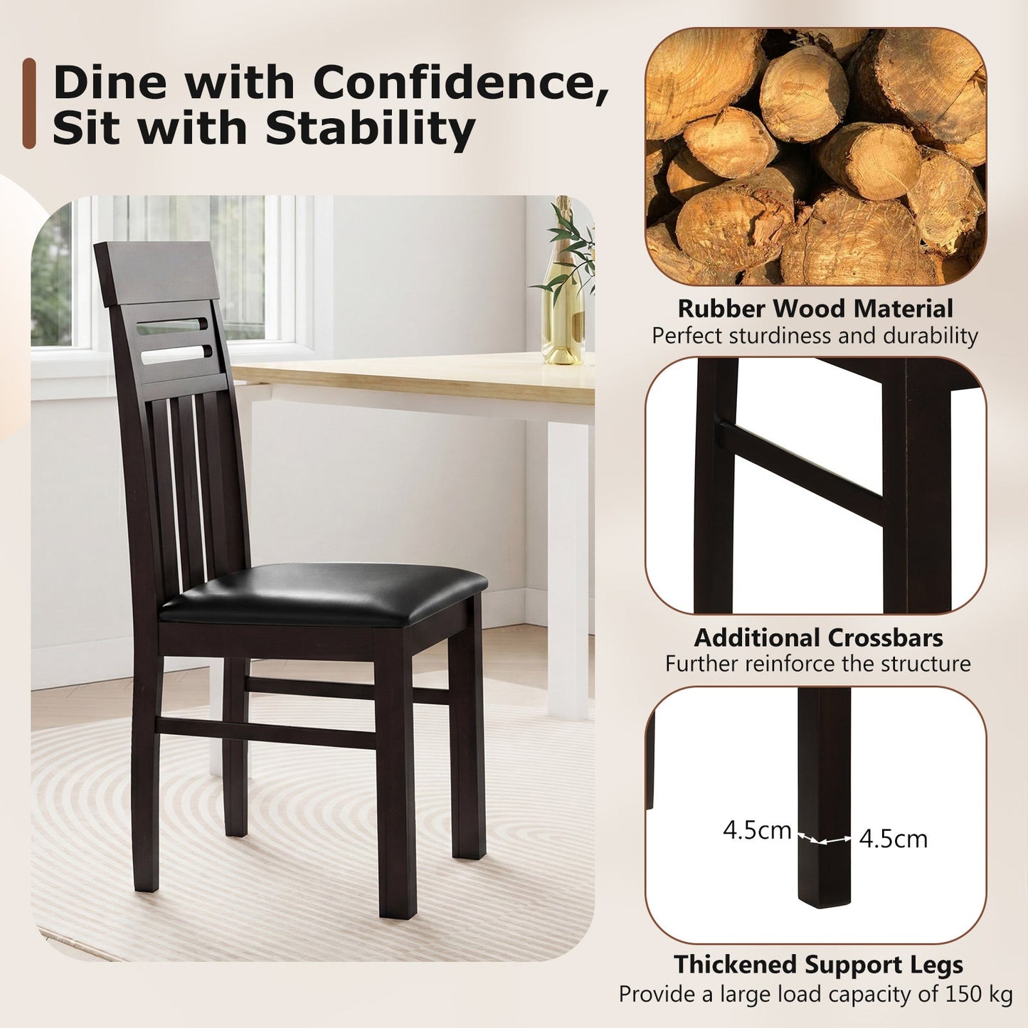 Dining Chairs High Back Dining Room Chairs Set of 2