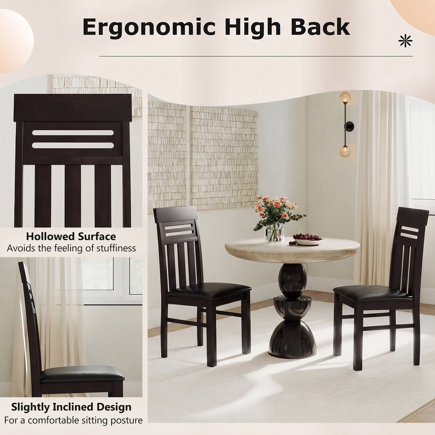 Dining Chairs High Back Dining Room Chairs Set of 2
