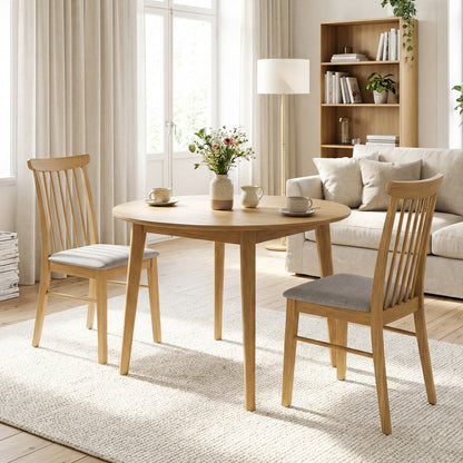 Dining Chairs Set of 4 Fabric Upholstered Kitchen Armless Chairs with Rubber Wood Frame
