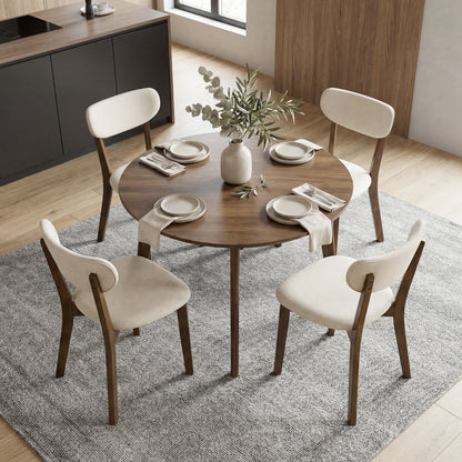 Dining Chairs Set of 4 with Solid Rubber Wood Frame