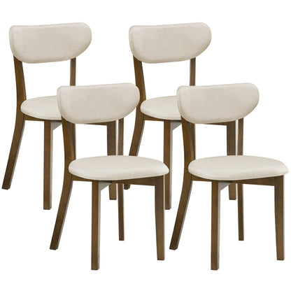 Dining Chairs Set of 4 with Solid Rubber Wood Frame