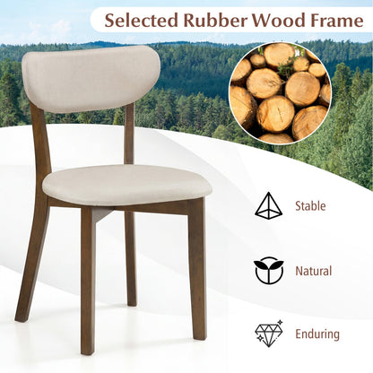 Dining Chairs Set of 4 with Solid Rubber Wood Frame
