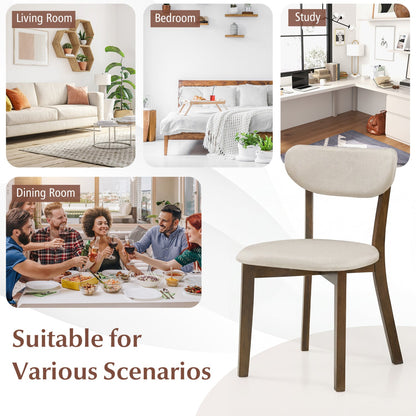Dining Chairs Set of 4 with Solid Rubber Wood Frame