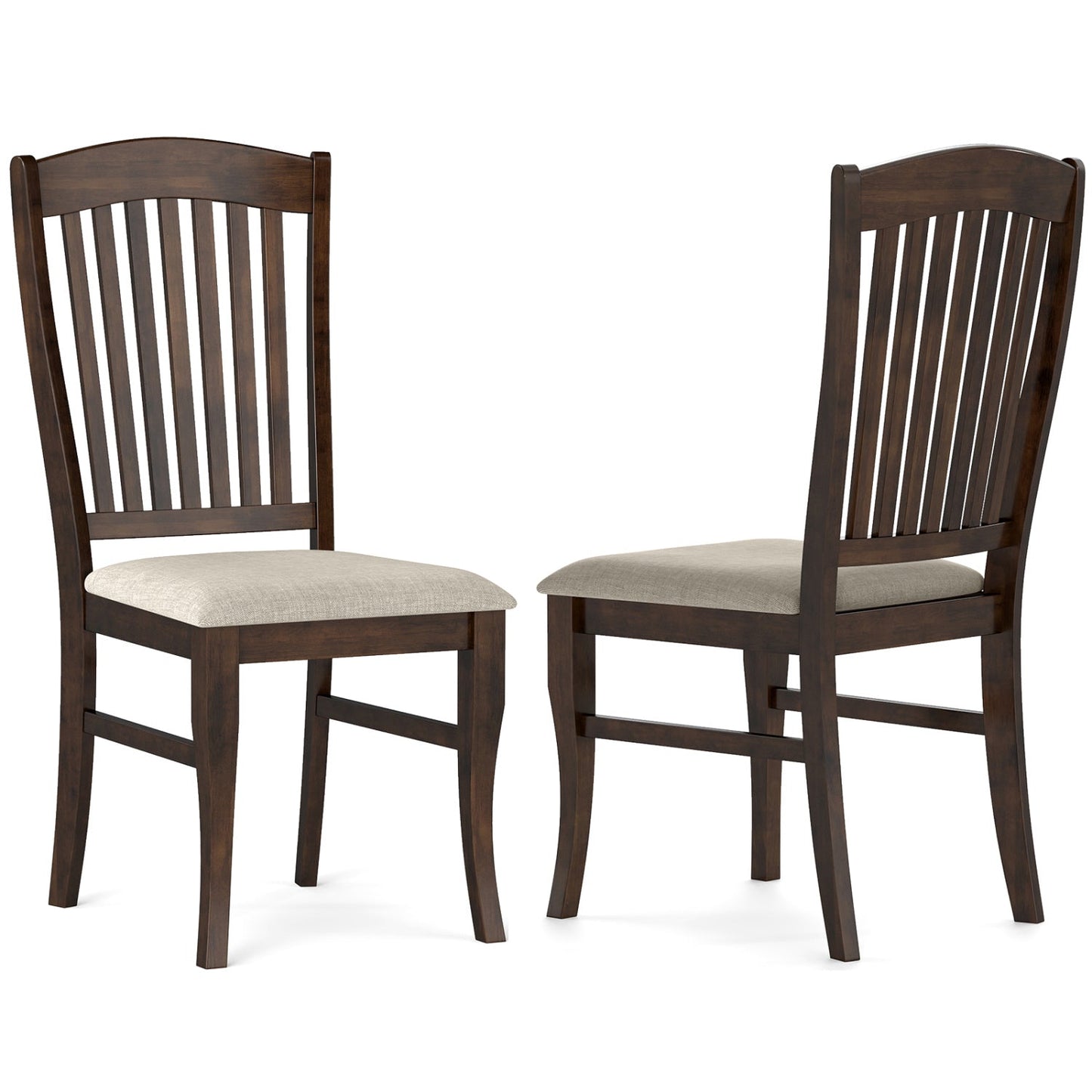Mid-Century Dining Chairs Set of 2 with Curved Legs