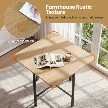 5-Piece Dining Table Set with 4 Upholstered Stools