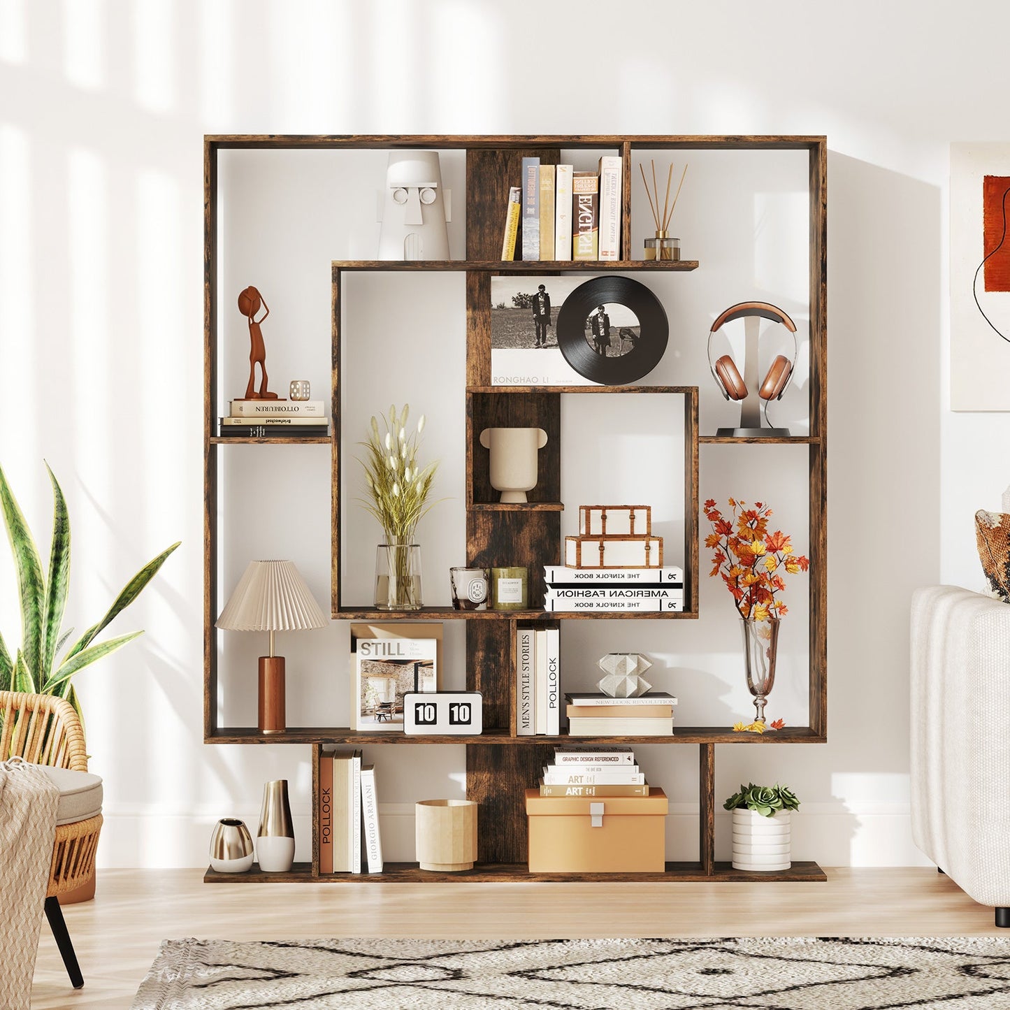 7-Tier Bookshelf Open Display Shelf Rack for Home Office