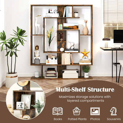 7-Tier Bookshelf Open Display Shelf Rack for Home Office