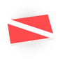 Diver Down Flag - Minifig Scale - Custom Printed - 2x3 Tile Made using LEGO® Parts
