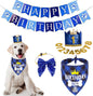 Dog Birthday Bandana, Party Hat & Bow Tie Set for Small- Large Dogs
