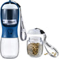 Dog Water & Food Bottle Portable 2in1 Dispenser Filter Leak Proof Travel Hiking