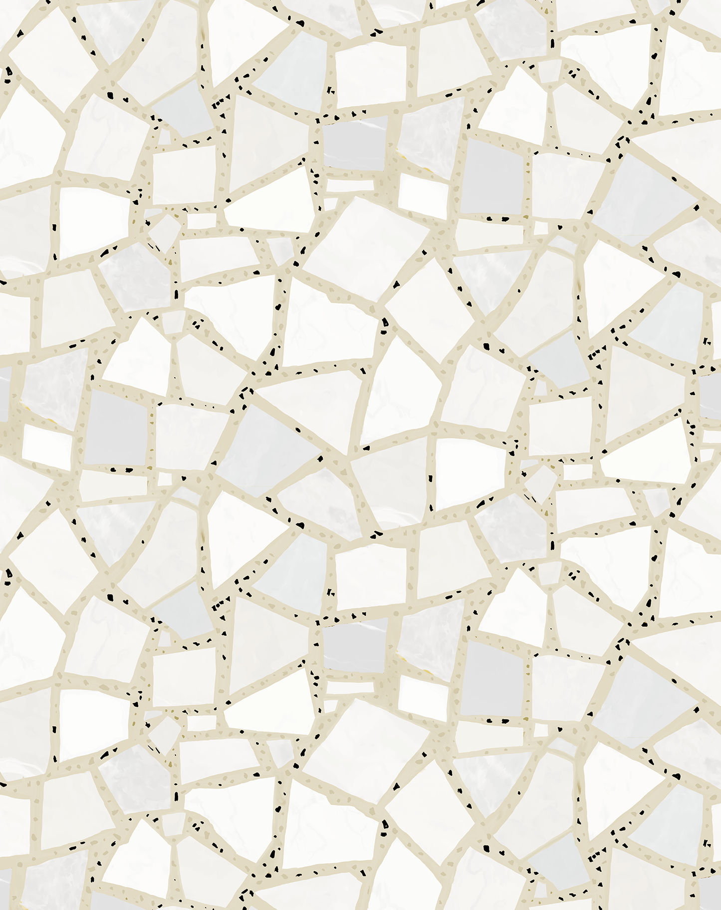 Dolce Terrazzo Wallpaper, tan and white