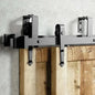 Arrow Black Double Bypass Barn Door Hardware Kit
