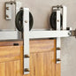 Spoke Wheel Brushed Nickel Double Bypass Barn Door Hardware Kit
