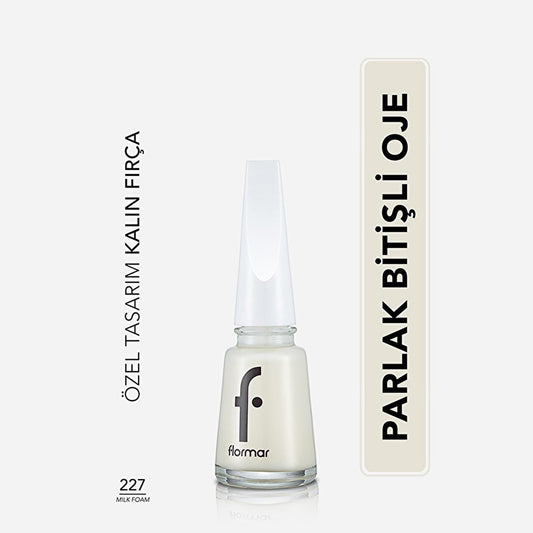 Flormar Milk Foam Nail Polish: High Pigment, Long Lasting, Chip Resistant, Glossy Finish - Enriched with Magnesium, Sulfur & Calcium for Nail Care