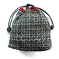 Drawstring Bag with KOKI Weaving Sashiko Hydrangea Half Kit Blue