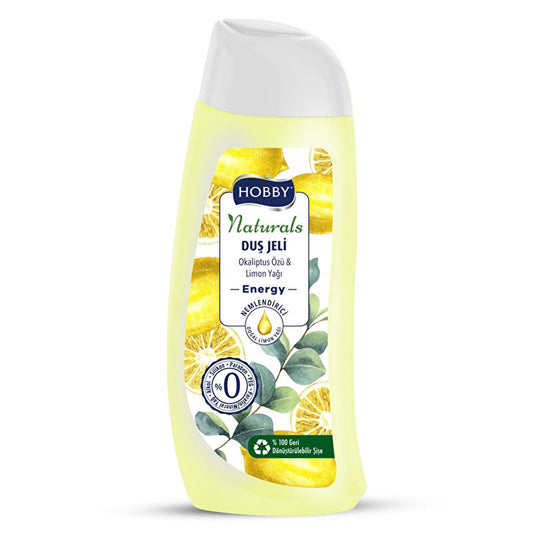 Hobby Naturals Natural Energizing Eucalyptus & Lemon Shower Gel - 16.91 fl oz - Moisturizing & Invigorating