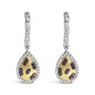 Multi-Color Diamond Pear Dangle Earrings in Gold-Plated Silver – 0.30 ct
