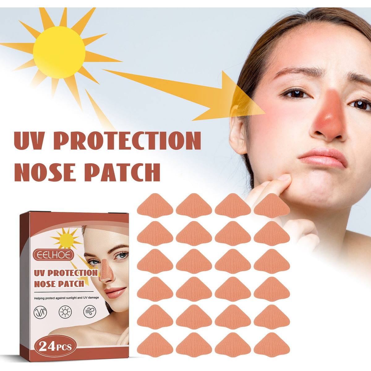 Protective Nose Patch Breathable, Comfortable And Refreshing Outdoors In Summer Protects Skin Against Uv Rays