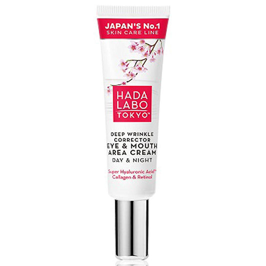 Hada Labo Anti-Wrinkle Cream for Eye and Mouth Area - Hydrating, Smooths Fine Lines, 0.51 fl oz