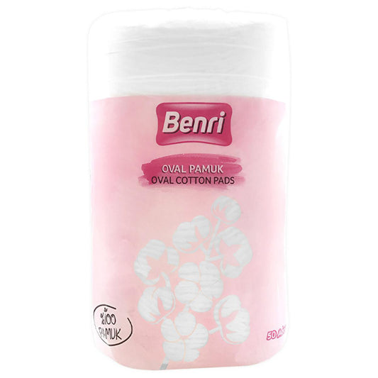 Benri Oval Cotton Pads - Gentle Cleansing | 50 Count