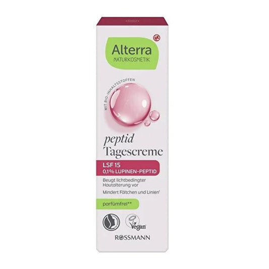 Alterra Pro Vegan Day Cream with Peptit, SPF15 - Natural Skincare for Anti-Aging & Elasticity