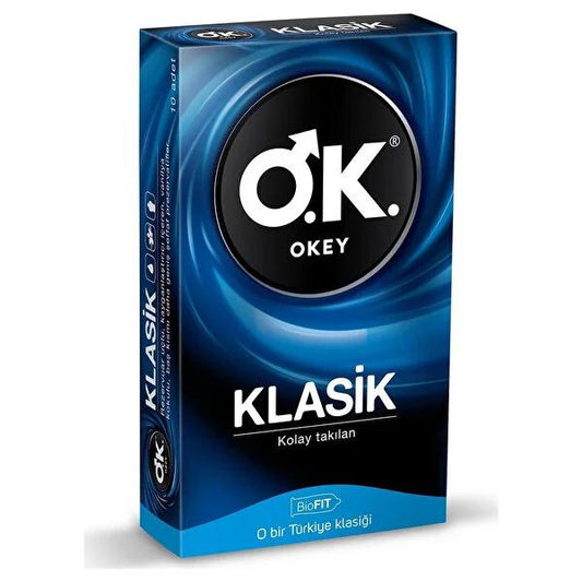 Okey Latex Condoms - Lubricated, Reservoir Tip, Pack of 10 - Safe Sex, Contraception