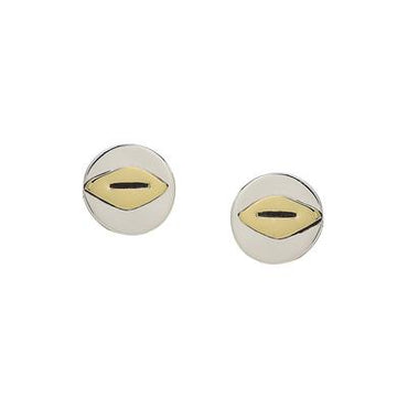 Geometric Mixed Metal Post Earrings