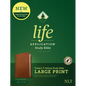 NLT Life Application Study Bible, Third Edition, Large Print (Red Letter, Genuine Leather, Brown, Indexed) - Leather