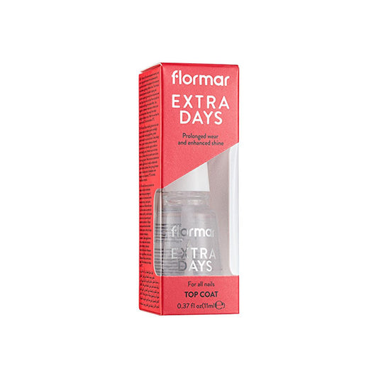 Flormar Extra Days Nail Polish Top Coat - Long-Lasting, Shiny Finish, Fast-Drying Nail Care