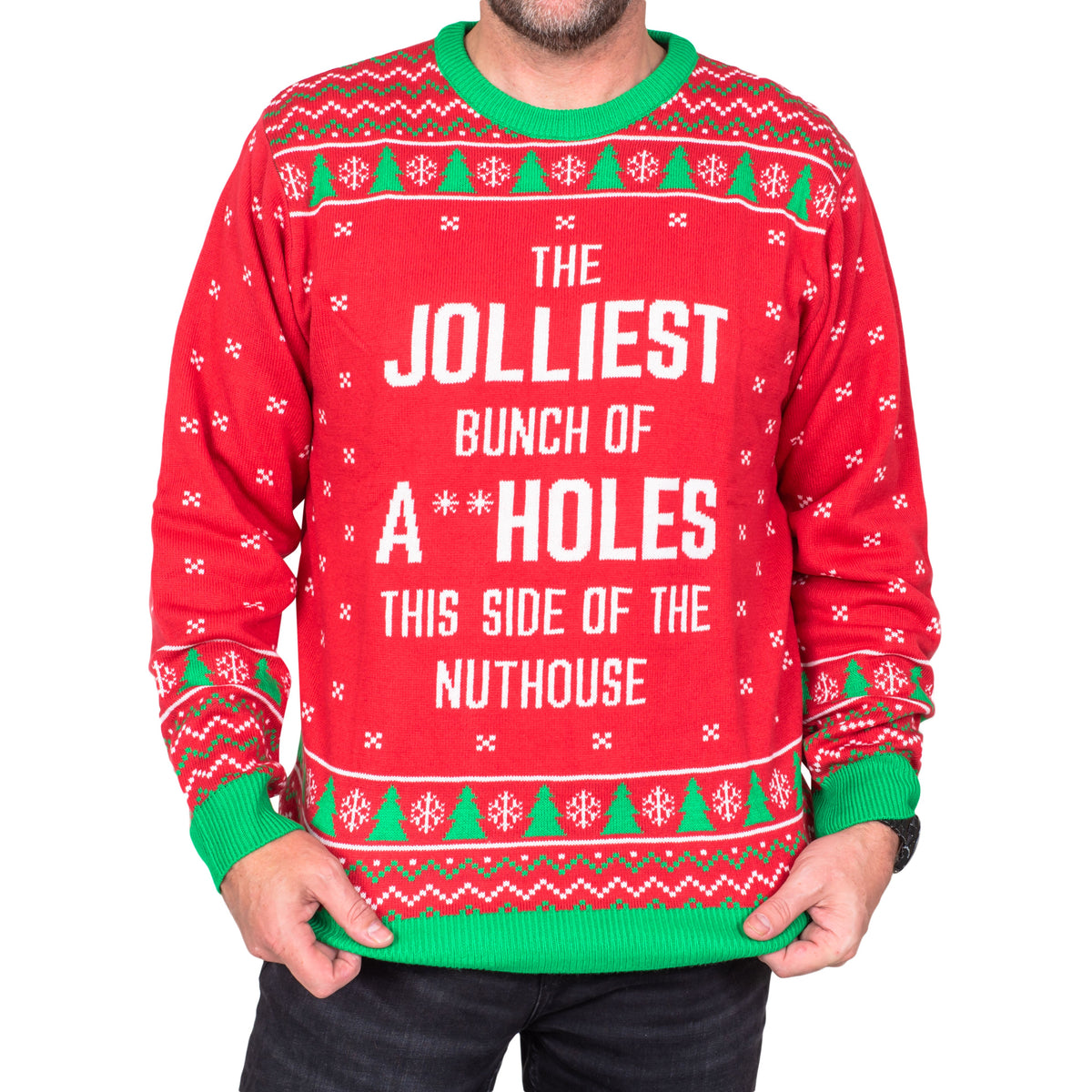 Jolliest Bunch Nuthouse Ugly Christmas Sweater