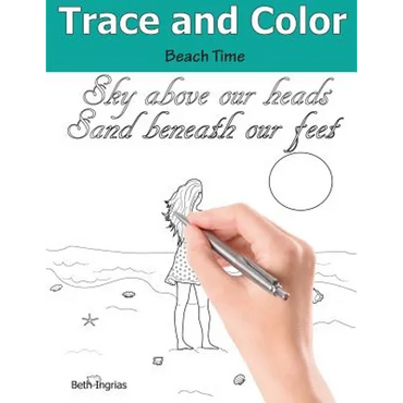 Trace and Color: Beach Time: Adult Activity Book - Paperback