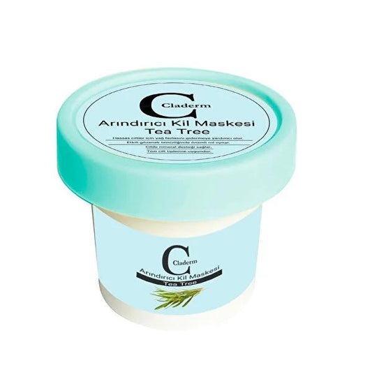 Claderm Clay Mask with Tea Tree Oil - Natural Acne Treatment & Oil Control Skincare