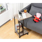 Modern Industrial Style Metal Wood TV Tray Bedside Table with Removable Casters