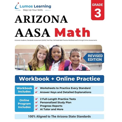 Arizona's Academic Standards Assessment (AASA) Test Prep: 3rd Grade Math Practice Workbook and Full-length Online Assessments: Arizona Test Study Guid - Paperback