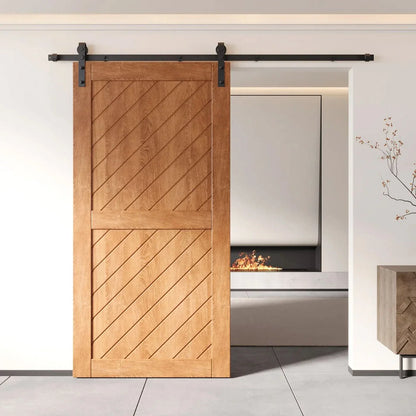 Slanted Single Barn Door Kit | Black Hardware