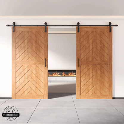 Fishbone Double Barn Door Kit | Black Hardware