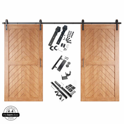 Fishbone Double Barn Door Kit | Black Hardware