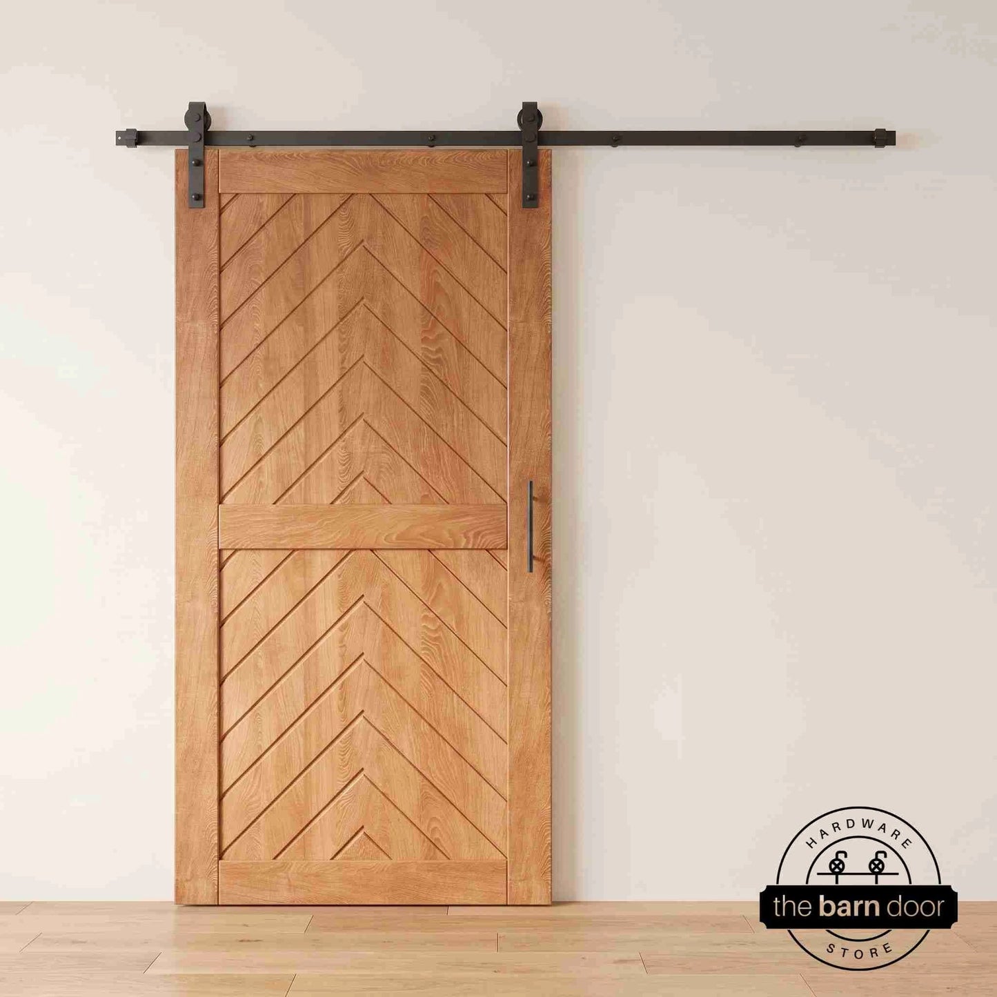 Fishbone Single Barn Door Kit | Black Hardware