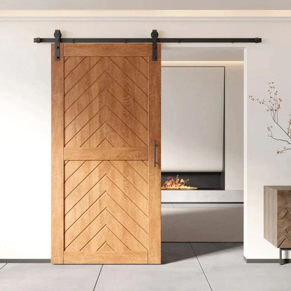 Pine Wood Fishbone Modern DIY Barn Door