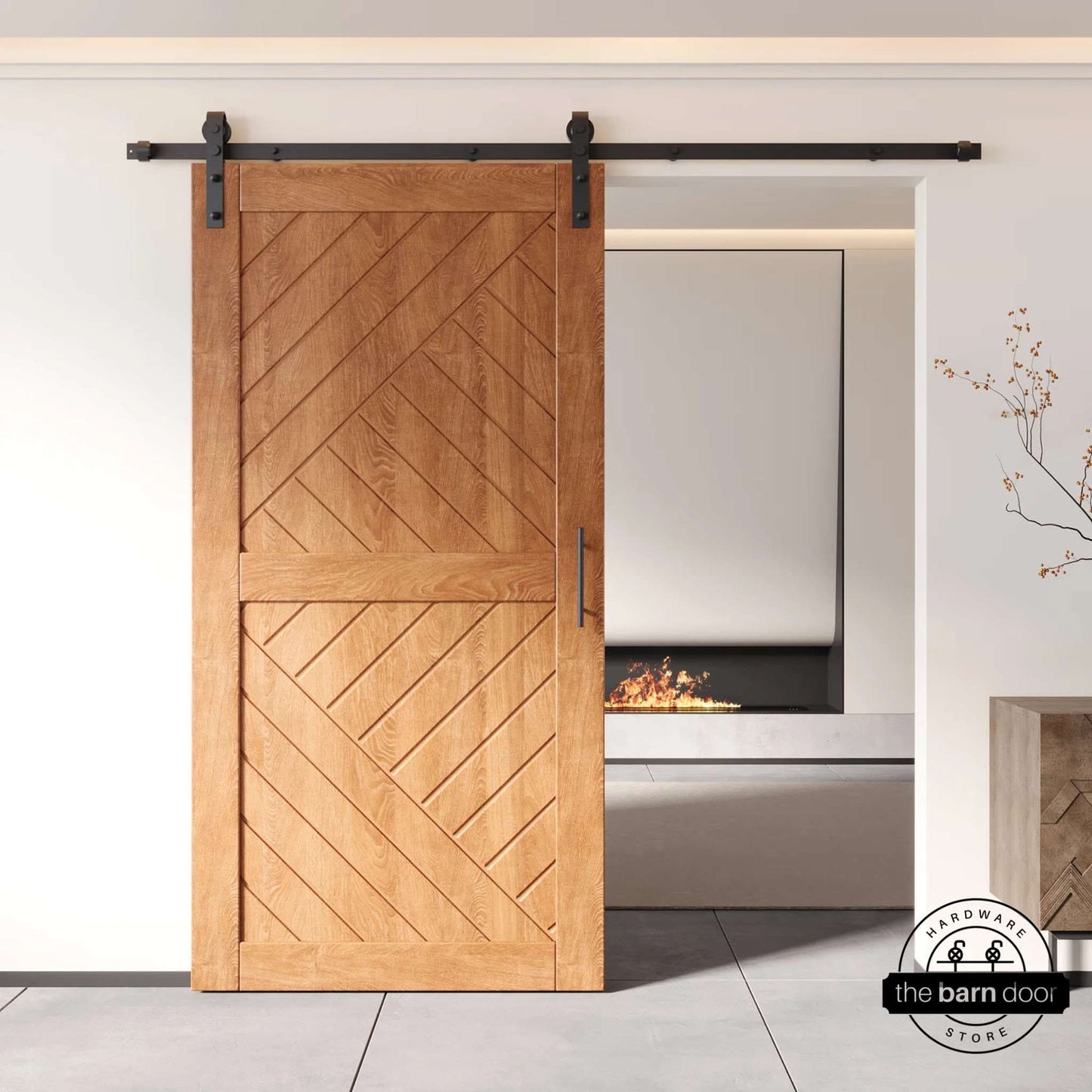 Pine Wood Patterned DIY Barn Door | 80"-84" x 26"-50"