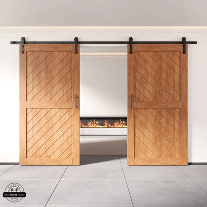 Slanted Double Barn Door Kit | Black Hardware