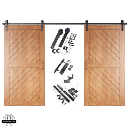 Slanted Double Barn Door Kit | Black Hardware