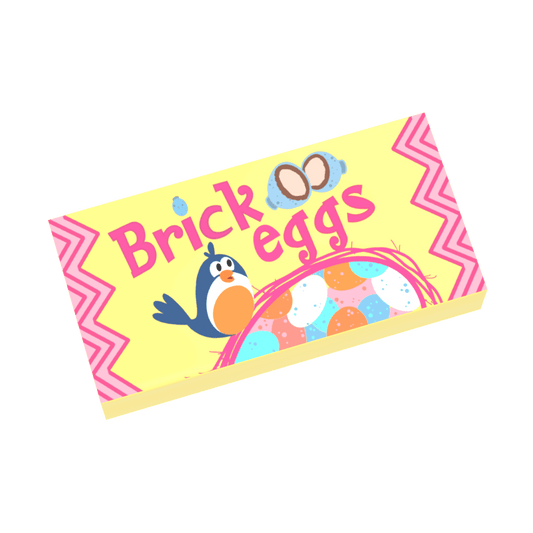 Brick Eggs - Easter Candy - Custom Printed 1x2 Tile - Made Using LEGO® Parts